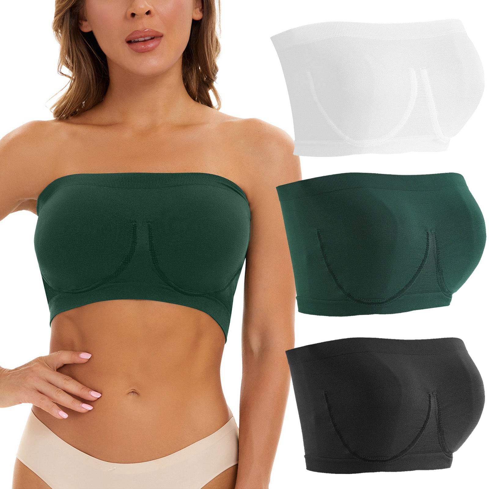 Plus Size Women's Seamless Bandeau Bra - Mubimart