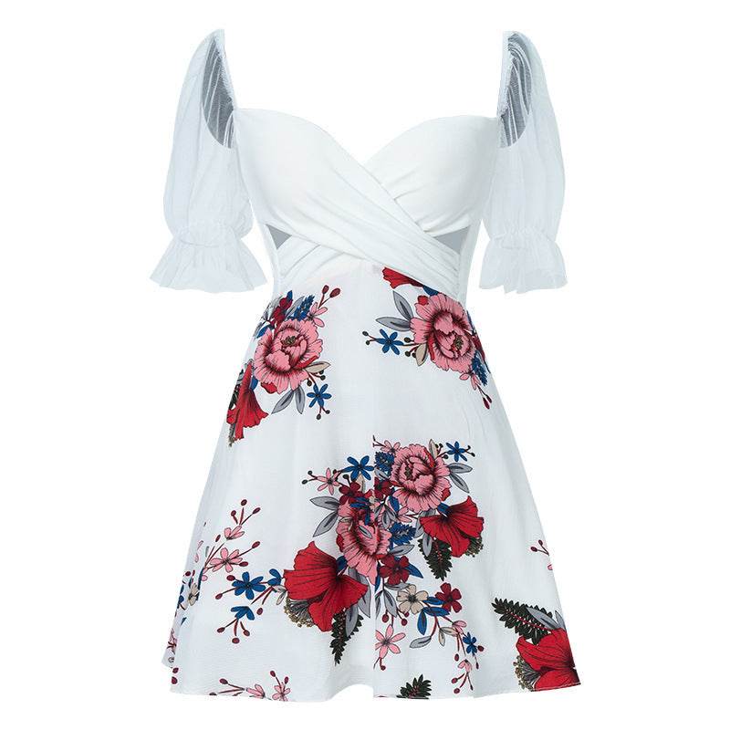 Nightclub Dress New Chiffon Printed Skirt Night Field Work Clothes Nightclub Clothing - Mubimart