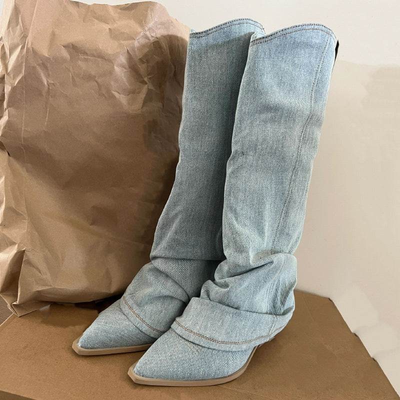 Fashion Retro All-match Cowboy Boot - Mubimart
