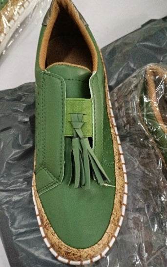 Ethnic Style Printed Flats Shoes Casual Side Zip Slip-on Shoes Loafers Women - Mubimart