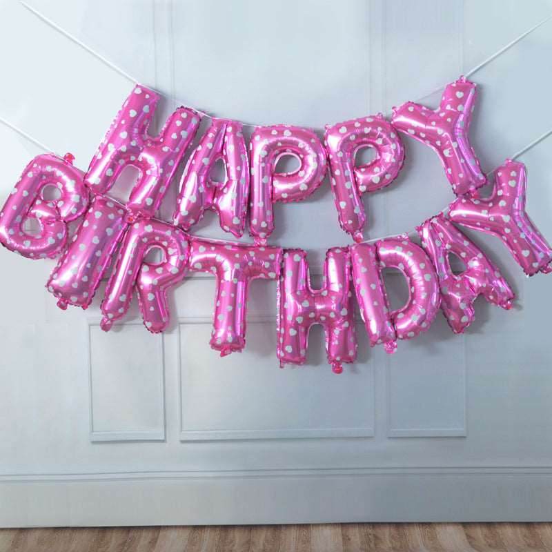 16inch Globos Birthday Balloon Decoration Rose Gold Happy Birthday Foil Ballons Set Party Kids Supplies - Mubimart