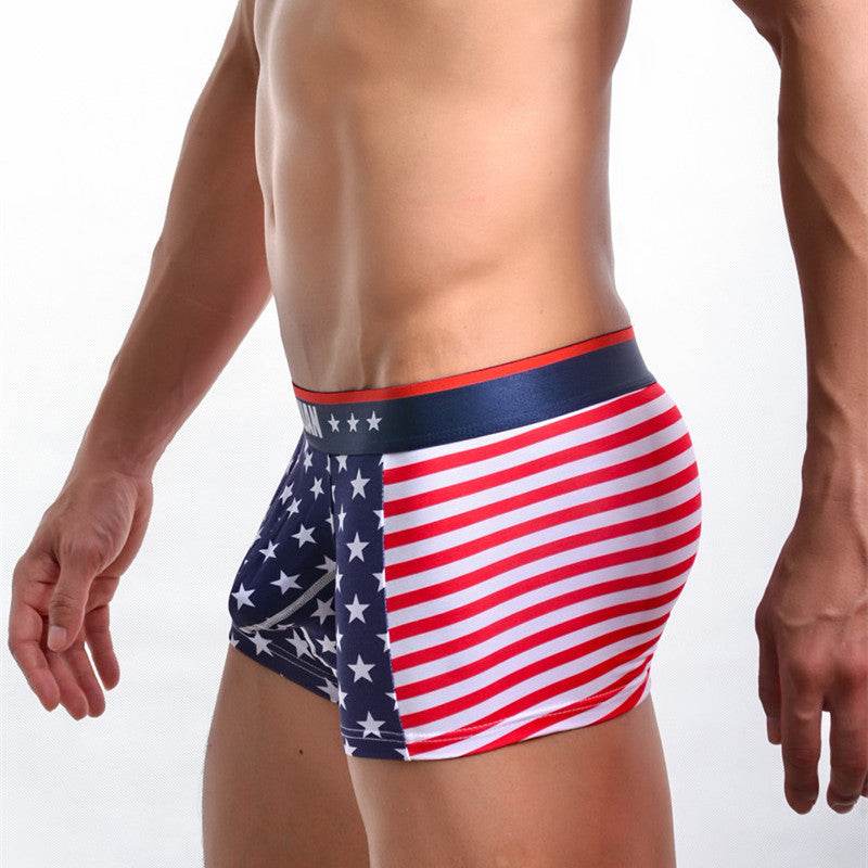American flag printed ribbed boxers - Mubimart
