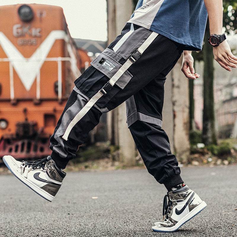 Pocket Contrast Cargo Pants - Mubimart