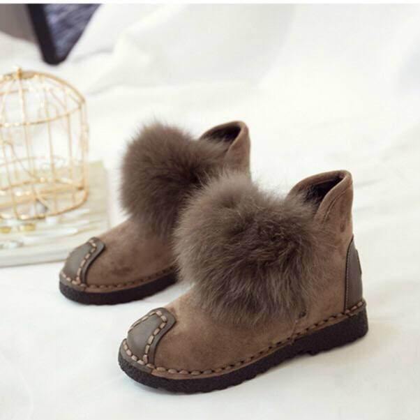 Flat and fleece ankle boots - Mubimart