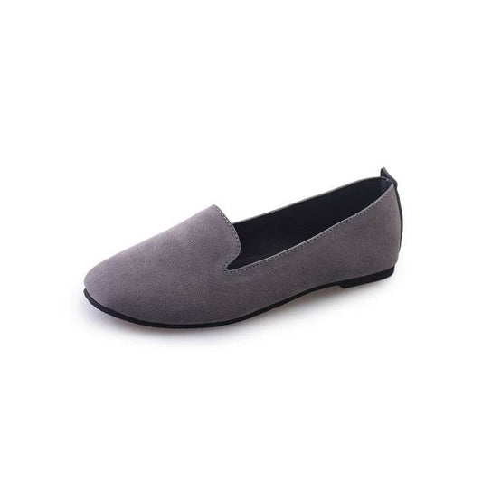 spring new women's shoes shallow mouth round flat shoes work shoes single shoes peas shoes - Mubimart