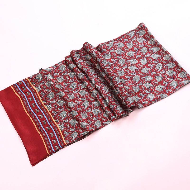 Double silk crepe satin scarf for men - Mubimart