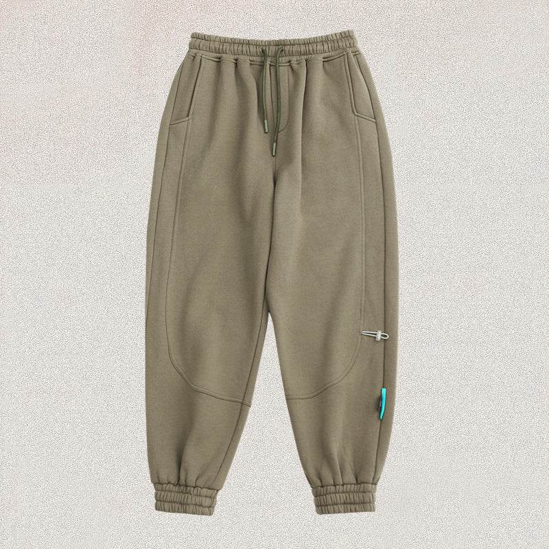 Solid color plus velvet sweatpants - Mubimart