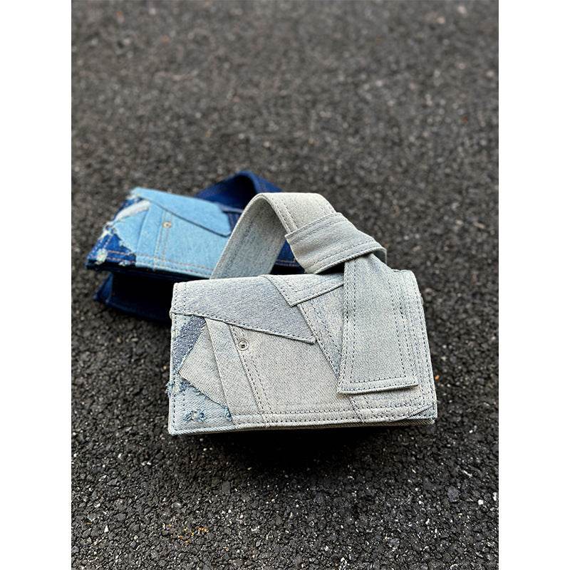 Denim Stitching Crossbody Bag Women - Mubimart