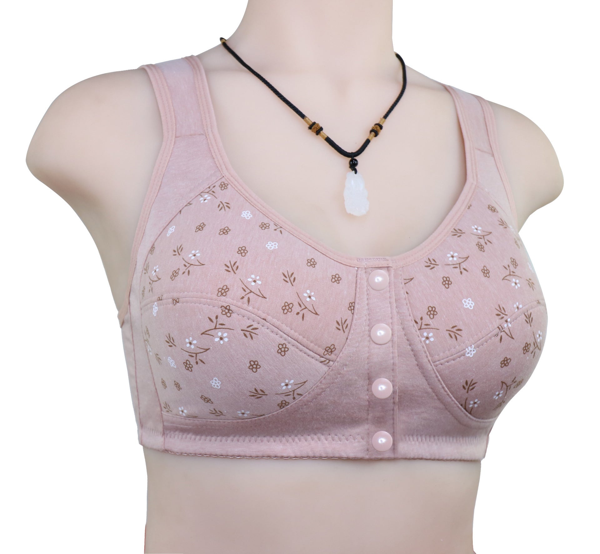 Cotton Printed Wireless Vest Underwear Bra - Mubimart -  