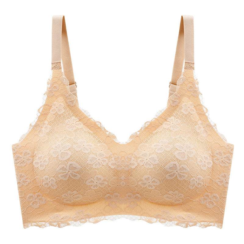 Non-Marking Beautiful Back Sports Plus Breast Plus Size Bra - Mubimart