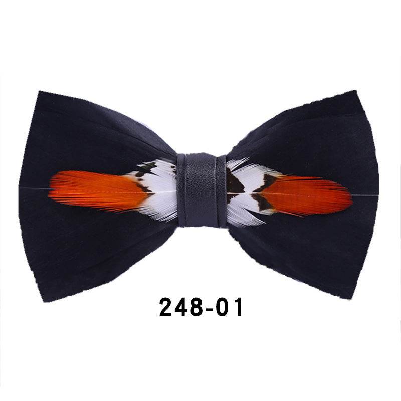 Feather Bow Tie Bow Tie - Mubimart