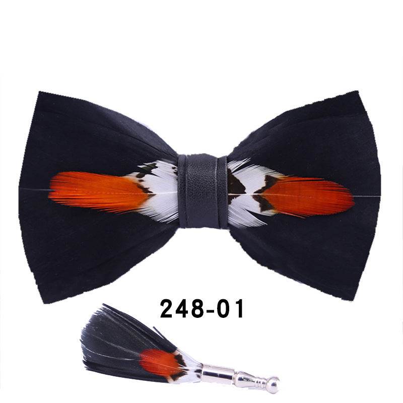 Feather Bow Tie Bow Tie - Mubimart
