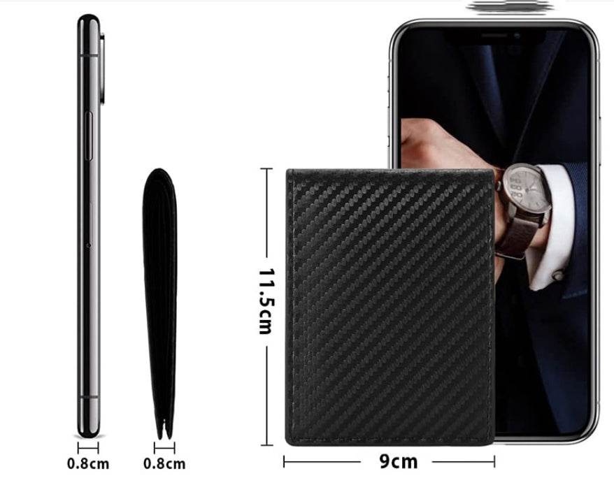 Men's Anti-magnetic Thin Wallet Special Carbon Fiber Dollar Multi Card Slot Wallet - Mubimart
