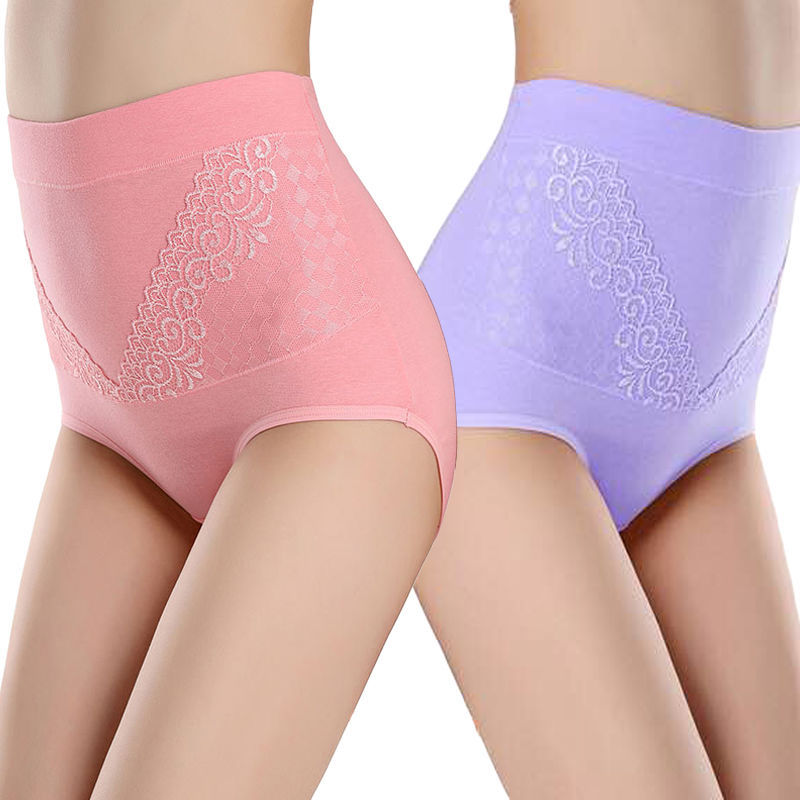 Pure cotton high waist women's panties - Mubimart - Shaping panties 