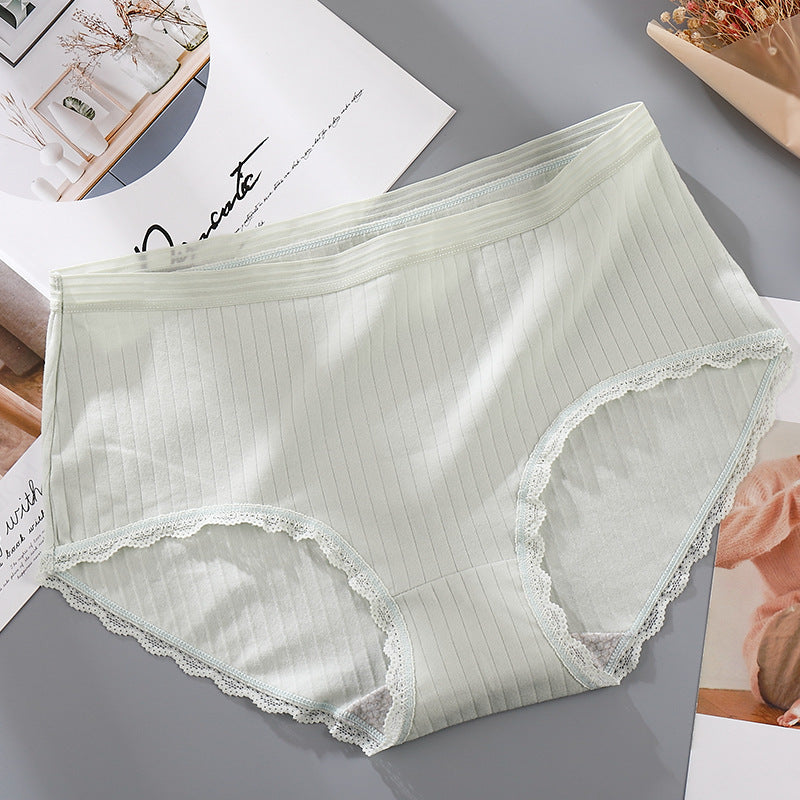 Antibacterial lace-edged panties - Mubimart -  