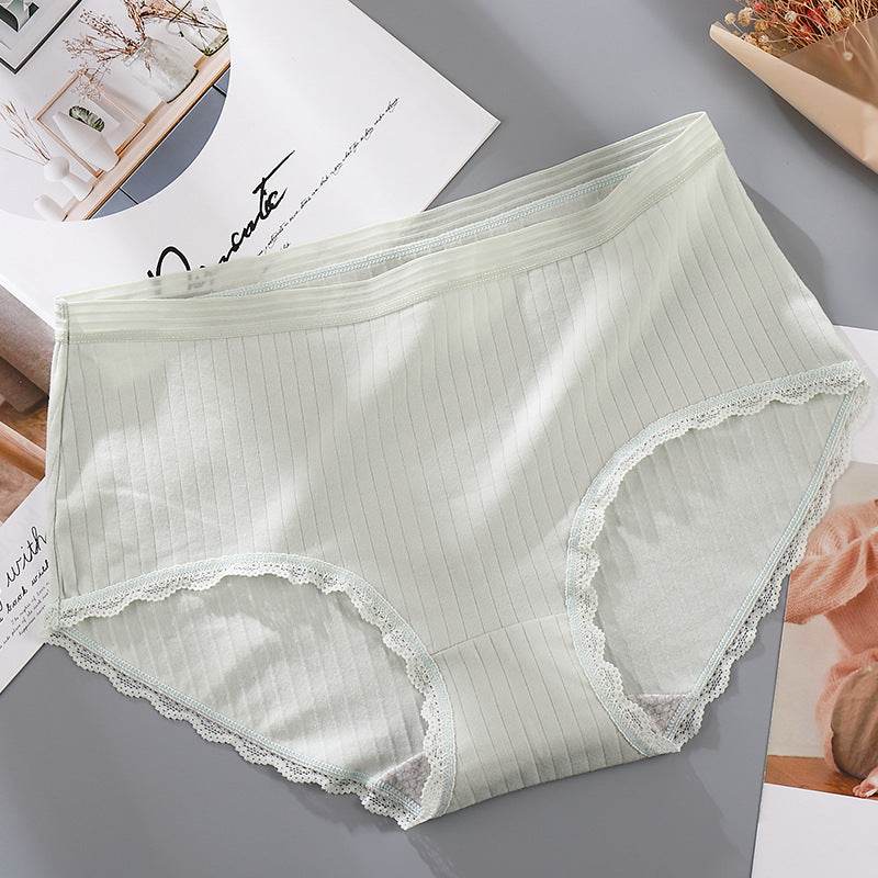 Antibacterial lace-edged panties - Mubimart