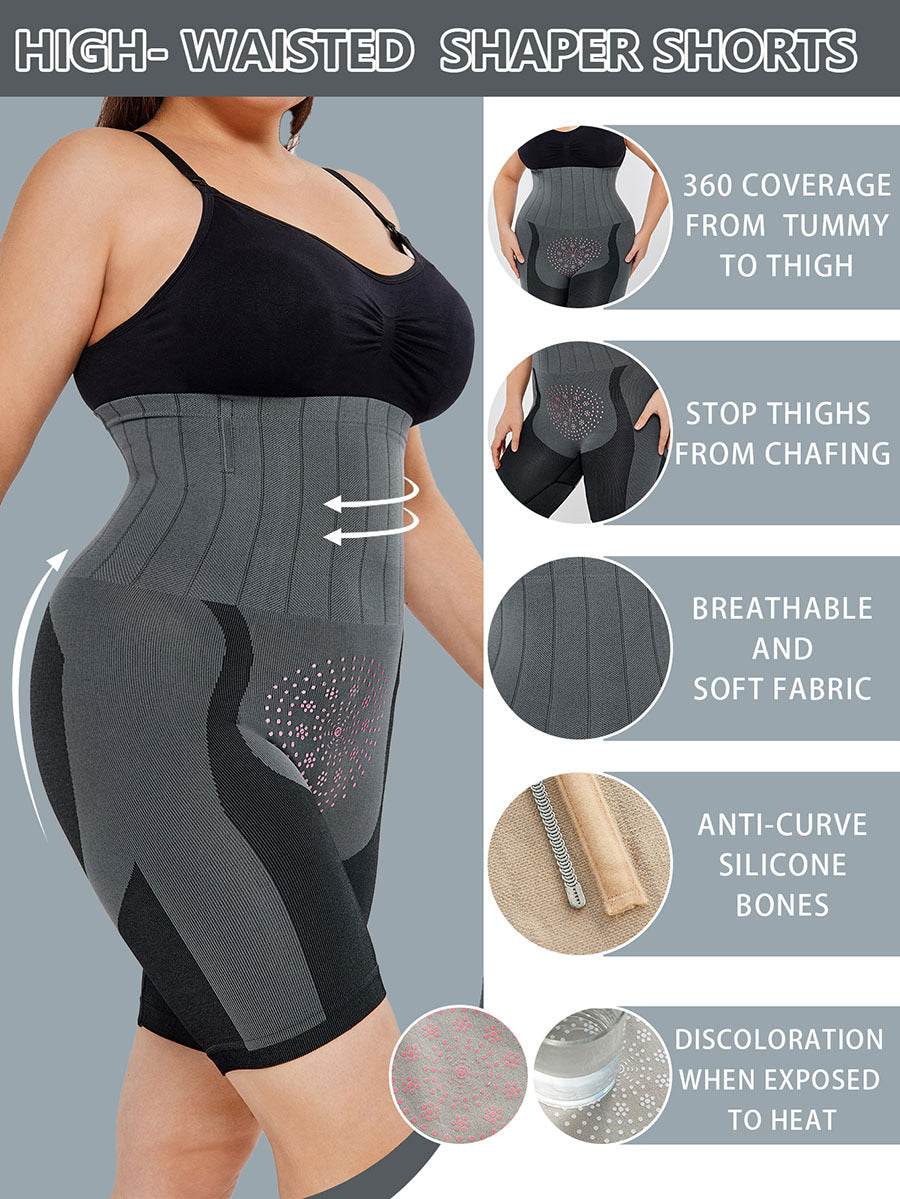 Quantum Energy Chip High Waist Shaping Shorts Underwear Thigh Slim Pants - Mubimart