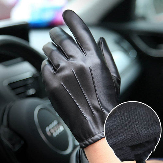 WARMEN men's PU leather gloves - Mubimart