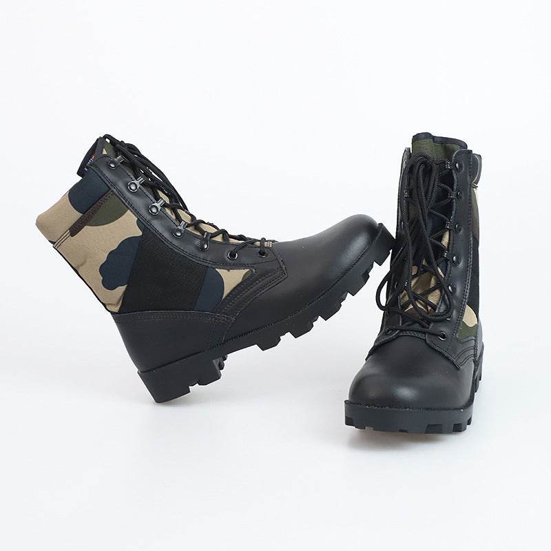 Non-slip Wear-resistant Camouflage Desert Outdoor Hiking Military Boots Combat Men's High-top Combat Boots - Mubimart