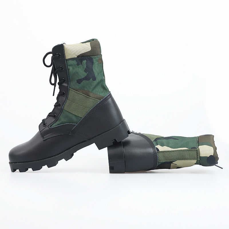 Non-slip Wear-resistant Camouflage Desert Outdoor Hiking Military Boots Combat Men's High-top Combat Boots