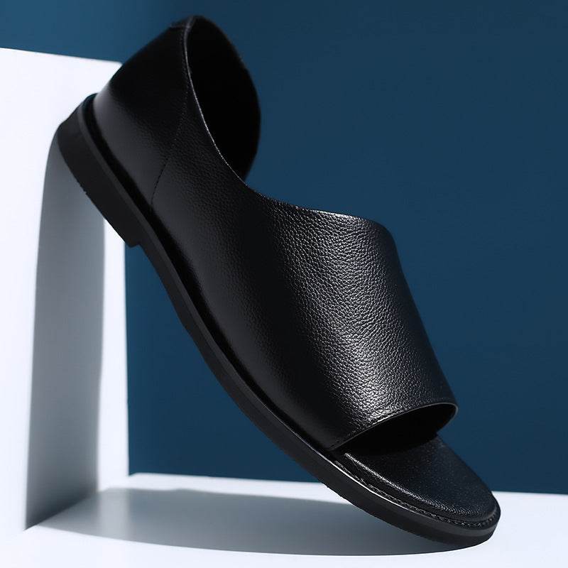 Men's Outdoor Wear Leather Sandals - Mubimart