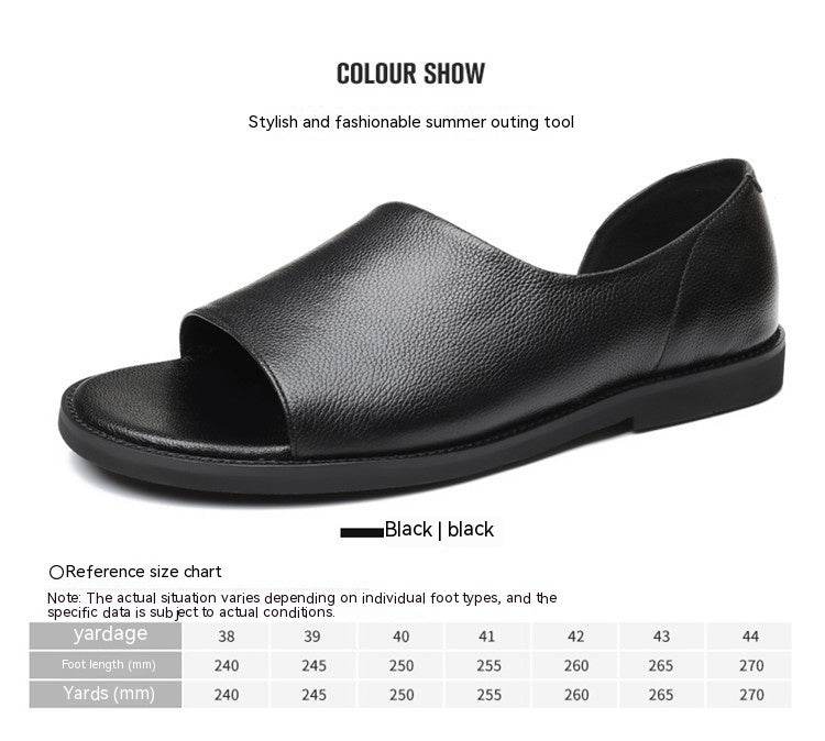 Men's Outdoor Wear Leather Sandals - Mubimart