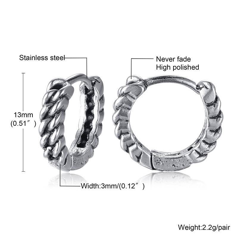 Titanium Steel Earrings Retro Men - Mubimart