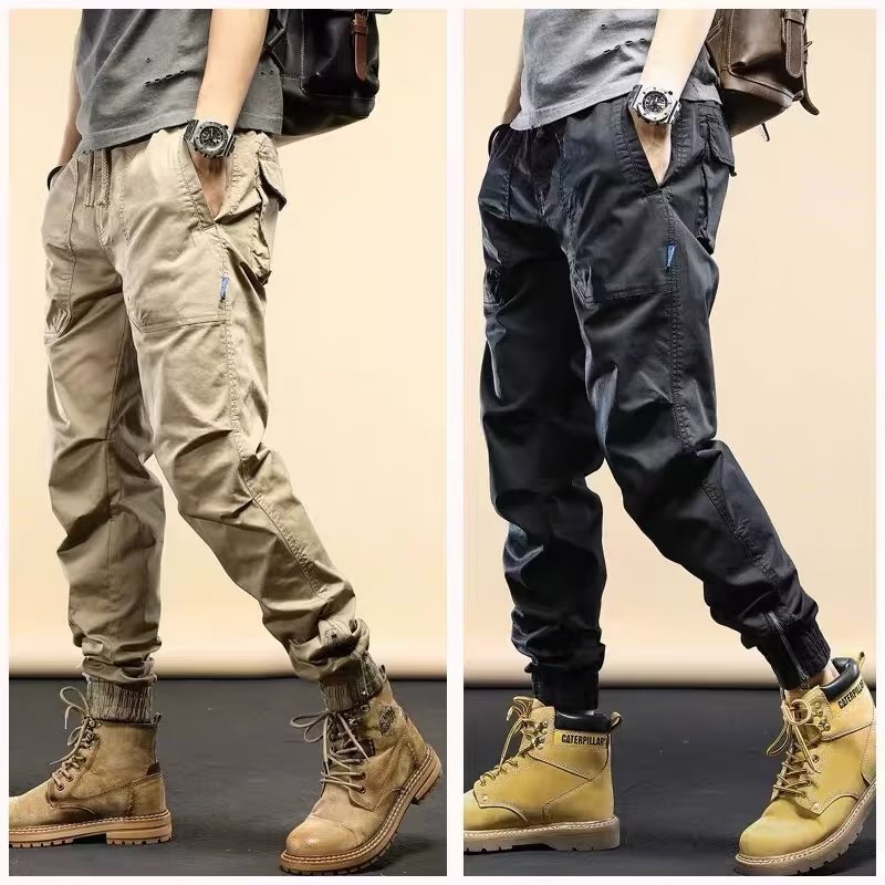 Workwear Casual Loose Ankle-tied Jogger Pants