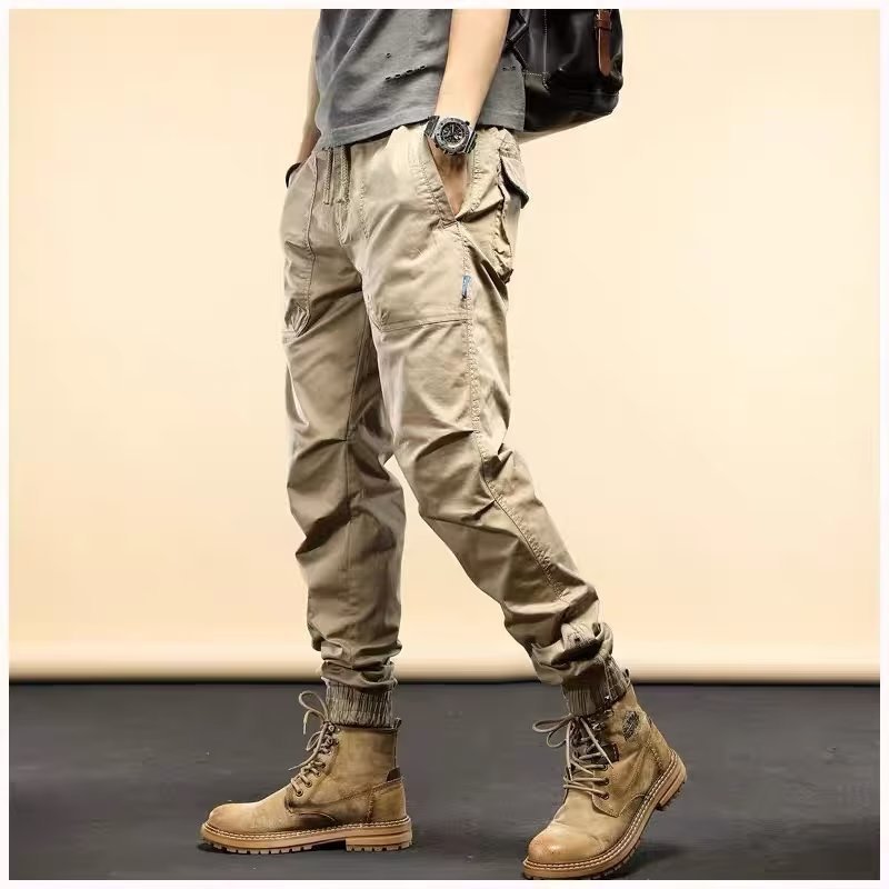 Workwear Casual Loose Ankle-tied Jogger Pants