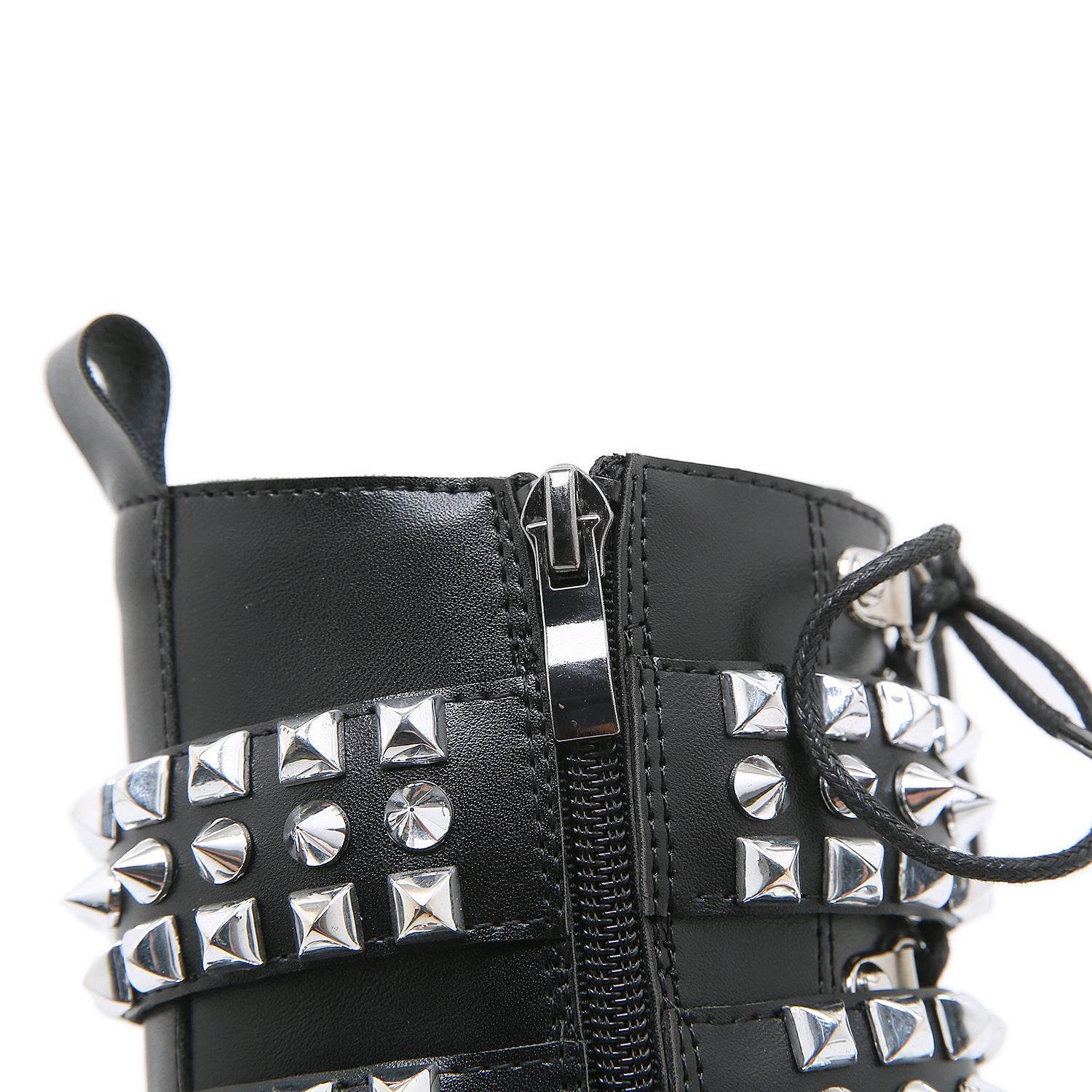 Gothic Style Fashion Rivet Mid-calf Boots For Women - Mubimart