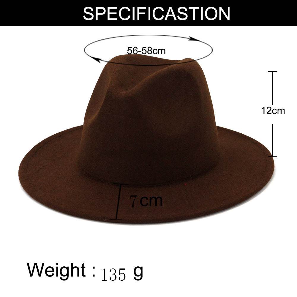 Double-sided Color Matching Flat Brim Fedora Hat - Mubimart