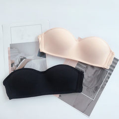 Gathered non-slip lingerie bra - Mubimart -  