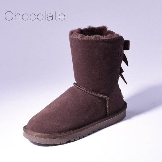 High Quality SALE Women Australia Snow Boots Warm Fur Baileys Bow Boots Women Winter Boots Snow Boots Big Size - Mubimart