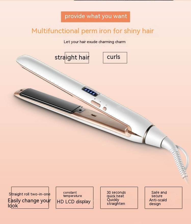 Hair Curler And Straightener Dual-use Air Bangs Hair Straightener - Mubimart