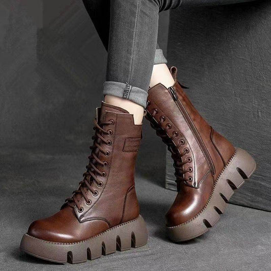 Fleece-lined Thick Cotton Mid-calf Women's Single Boots - Mubimart