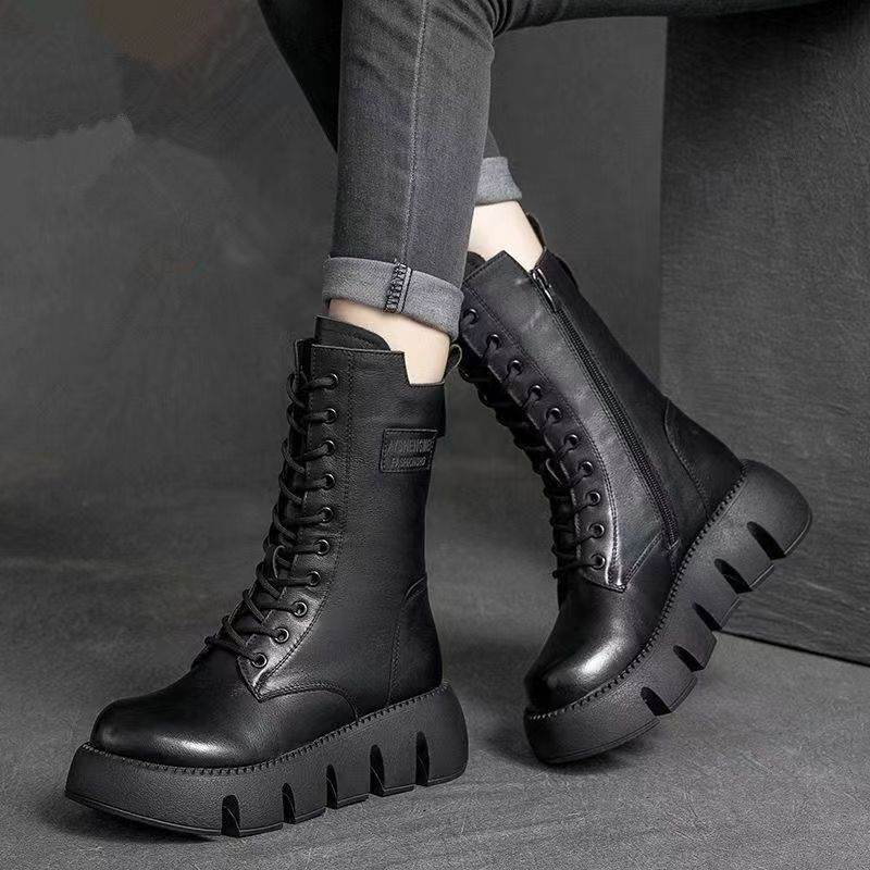 Fleece-lined Thick Cotton Mid-calf Women's Single Boots - Mubimart