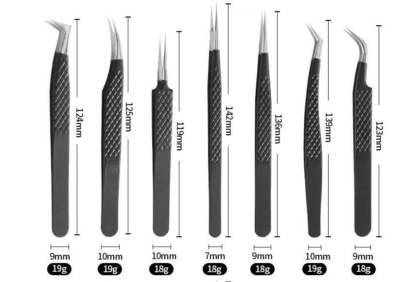 Stainless Steel Tweezers High Density Beauty Flowering Grafting False Eyelash Tweezers - Mubimart