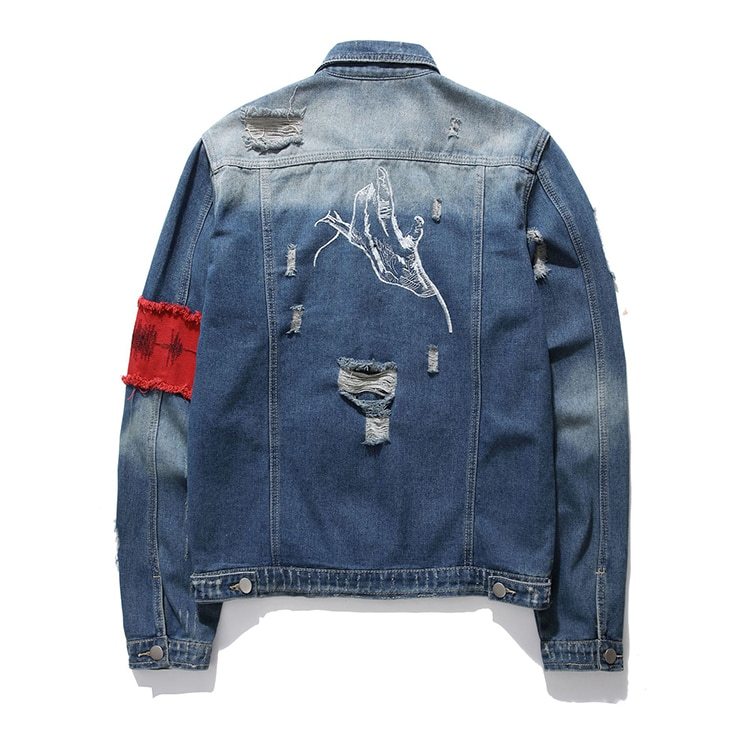 Denim jacket embroidery denim