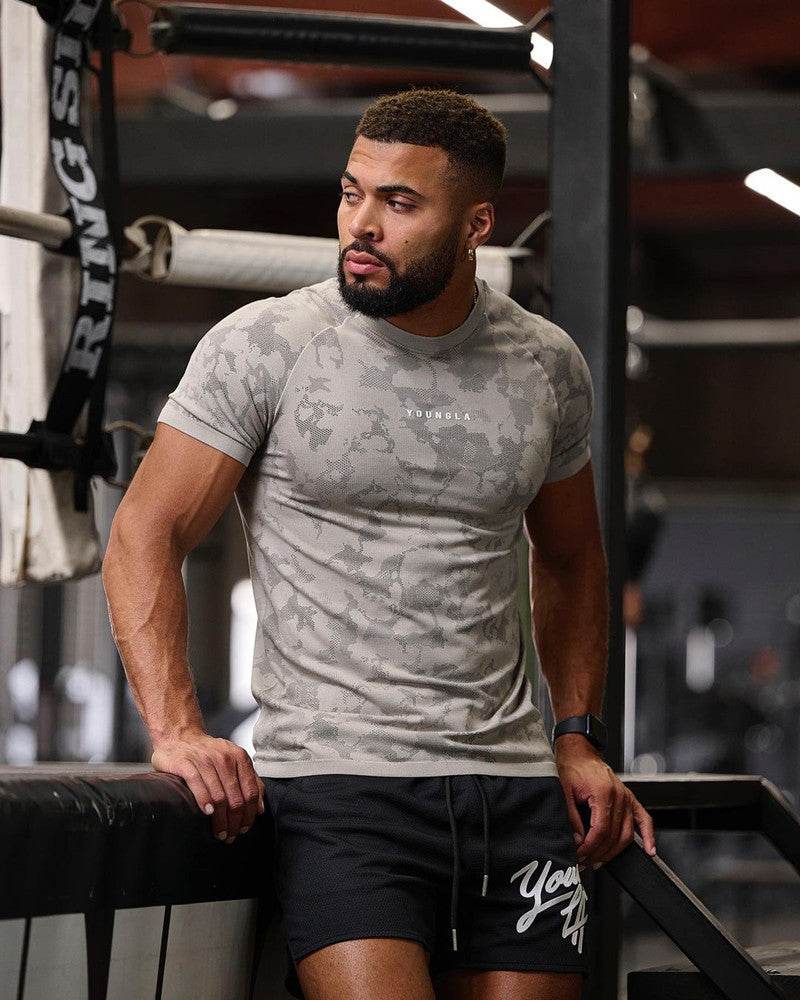 Workout Clothes Camouflage Sports T-shirt Men - Mubimart