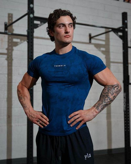 Workout Clothes Camouflage Sports T-shirt Men - Mubimart