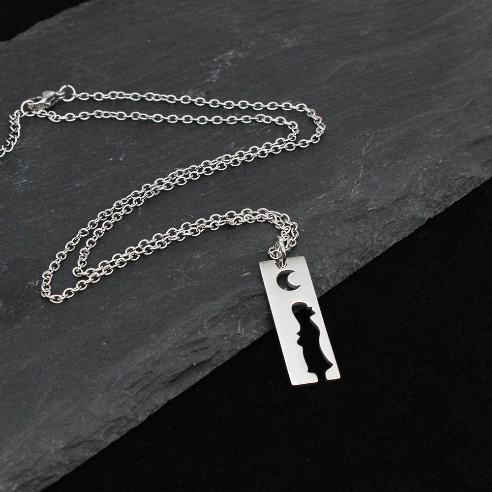Men And Women Silhouette Couple Necklace - Mubimart