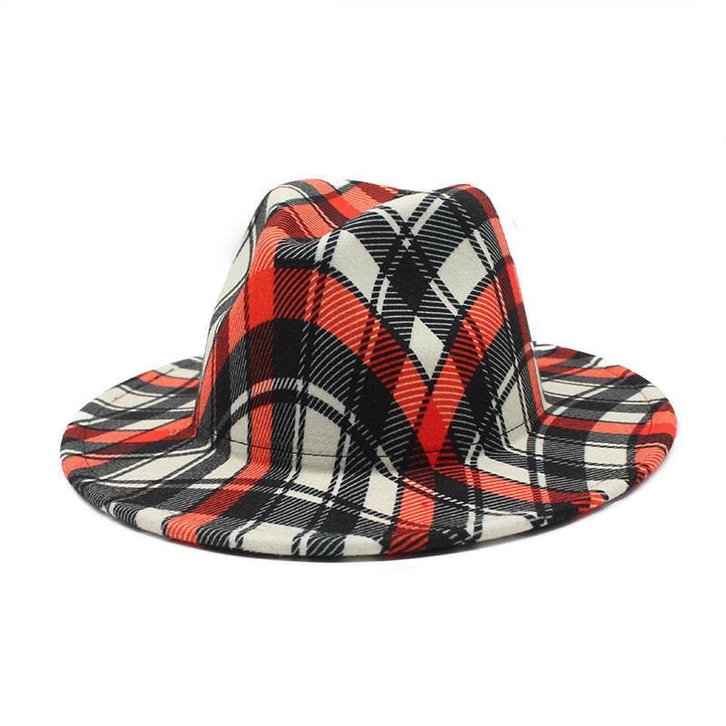 Men's And Women's Double-sided Color Matching Woolen Fedora Hat - Mubimart