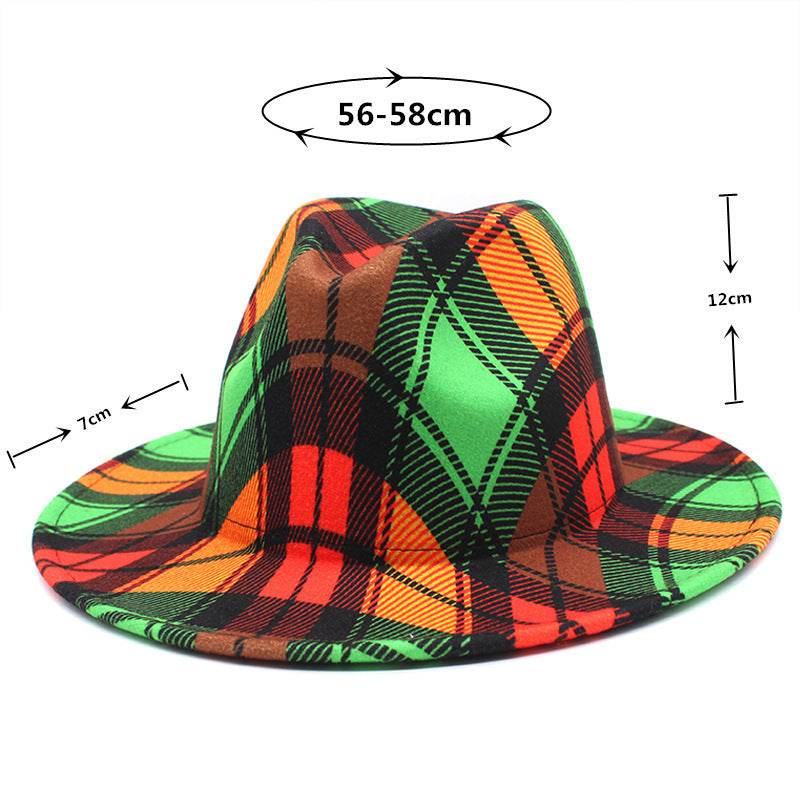 Men's And Women's Double-sided Color Matching Woolen Fedora Hat - Mubimart