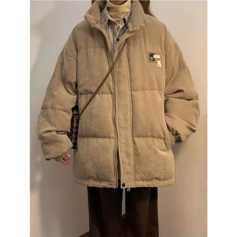 Corduroy Cotton-padded Coat For Men And Women Winter Thickened French Coat