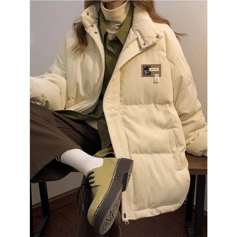 Corduroy Cotton-padded Coat For Men And Women Winter Thickened French Coat - Mubimart
