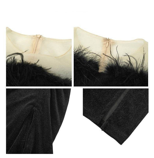 Women's Burr Velvet Formal Dress - Mubimart