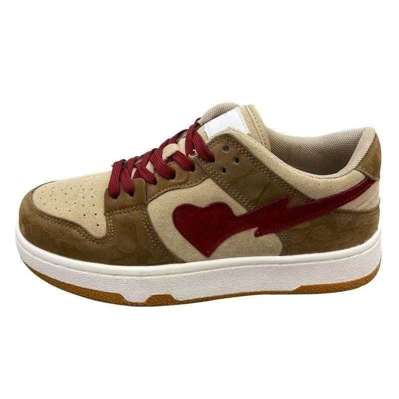 Autumn Love Leather White Shoes Comfort Big Head Bread Casual Sneakers - Mubimart