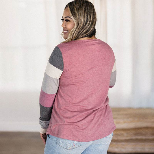 Simple All-matching Pullover Plus Size Top - Mubimart