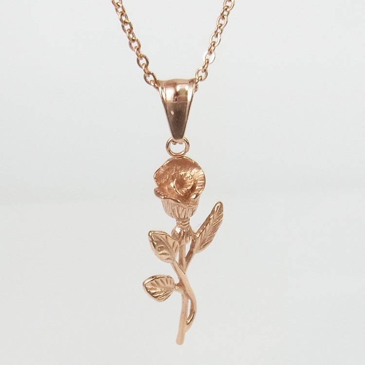 Stainless Steel Gold Roses Necklace For Men New Fashion Gold Cross Pendent With Chain Necklace Jewelry Men Necklace - Mubimart