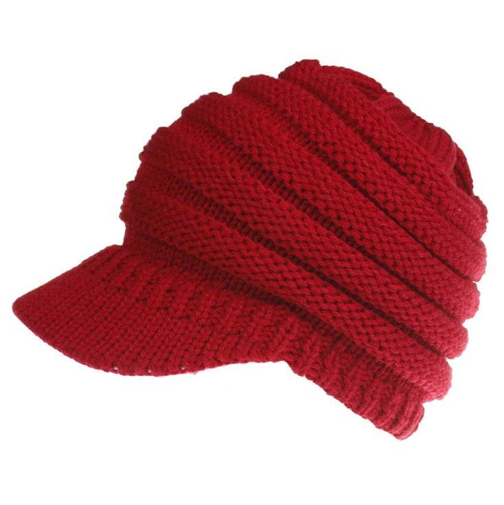 Women Ponytail Beanies Autumn Winter Hats Female Soft Knitting Caps Warm Ladies Skullies - Mubimart